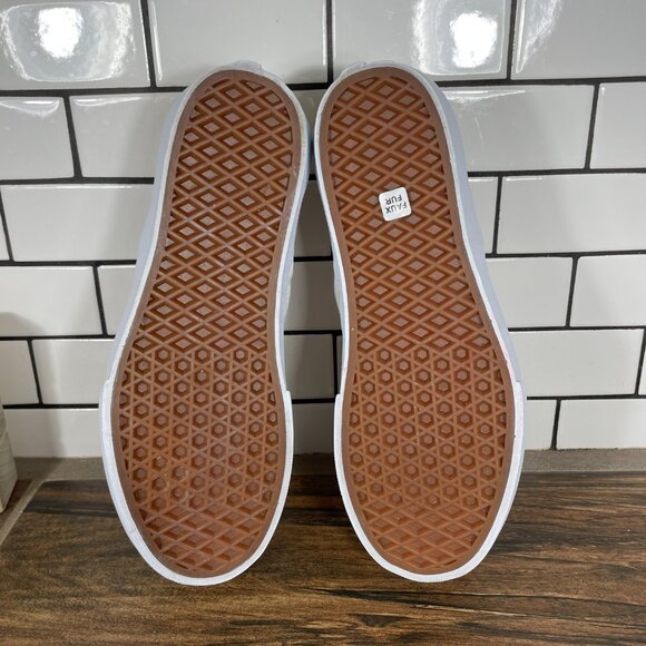 Vans Classic Slip On Platform Womens 8 Shoes Cream Suede Pink Faux Fur Sneaker - Picture 10 of 15